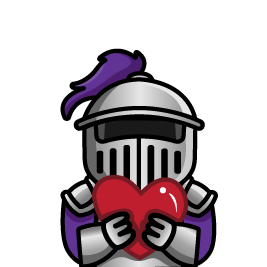 Duke holding up a heart